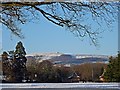 Snowy view north-west from Tredegar House Country Park in NP10 8BD