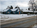 Poringland village hall in the snow in NR14 7UR