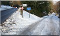 Snow covered Kings Road in WR14 4HD