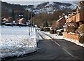 Partial snow clearance in Assarts Road in WR14 4HD
