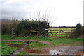 Footpath junction north of Bossington in TA24 8HF
