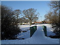 Looking back from the footbridge towards Riders Lane in PO9 4RB