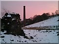 Stack from Henllys Vale lime kilns of Henllys Vale colliery in SA9 2XY
