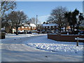 A snowy scene at the junction of Braishfield and Adhurst Roads in PO9 2LE