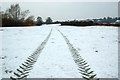 Tractor tracks in the snow, Birdingbury in CV23 8ET