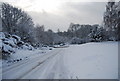 Castle Road in icy conditions in TN4 8AX