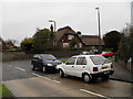 Looking from Hobbs Way across to a thatched cottage in Sea Lane in BN16 2PG