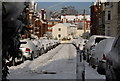 Looking along a snowy Guildford Rd in TN1 1ST