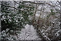 Snow, footpath to Speldhurst Rd in TN3 0TE