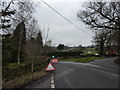 Road works and Flood Sign on New Road, Millthorpe in S18 7WH