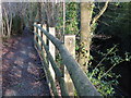 Safety fence on side of footpath high above the B2139 at Abingworth in Abingworth