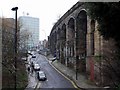 Manor Chare and railway viaduct in NE1 2TE