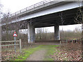 Path leading under Postwick Viaduct in NR7 0TA