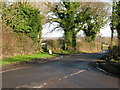 Junction on the Chequertree to Mersham road in TN25 7HN