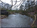 Footbridge at the end of Nuttall Hall Road in BL0 9LS