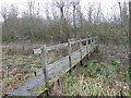 Boardwalk across some wet ground in NN17 3DZ