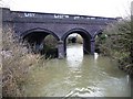 River Erewash passing under railway bridges in NG10 2BT