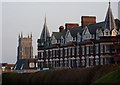 Hotel and church tower, Cromer in NR27 9AX