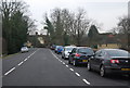 Cars parked by the B2176, Penshurst in TN11 8DD