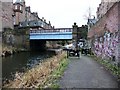 Towpath leading to bridge carrying Yeaman Place over the Union Canal in EH3 9LL