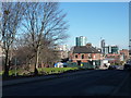 Looking down Cemetery Road, Sheffield in S1 4PH