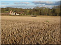 Stubble field and Brook Court, Martley in WR6 6YU