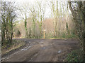 Junction of tracks at the bottom of Sheep Walk in KT18 6HU