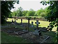Graves in the churchyard at Broughton near to Milton Keynes in MK10 7HR