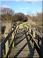 Footbridge over pond towards Hook in Hook Park Estate