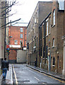 Looking north along Dingley Place, London EC1 in N1 6BL