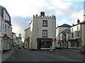 South Molton main street on a quiet winter Sunday afternoon in EX36 4BJ
