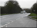 The A420 drops away down the hill in SN6 8HT