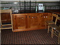 Modern church chest within St Matthew, Blackmoor in GU35 9EA