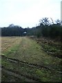 Field track towards Great Central Railway embankment, Lutterworth in LE17 4BT