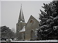 St James, Aston, in the snow in OX18 2FS