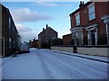 High Street with a scattering of snow in DN14 8FD
