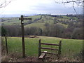 Footpath from Upper Cefn-carnau Farm down to the Cwm-ffrwd Brook in Llangybi Community
