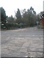 Looking across the A287 into Barford Lane in GU10 2NS