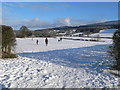 Snowy fields near Llanferres in CH7 5ST