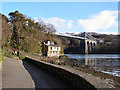 Menai Suspension Bridge and Belgian Promenade in LL59 5HE