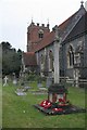Wreaths round the memorial in RG8 7AR