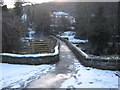 Caergwrle's Packhorse Bridge in the snow in Hope (Flintshire)