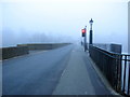 The Old Dee Bridge in the fog in CH4 7EJ