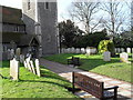 The church path at Thomas a'Becket Church, Pagham in PO21 4NP