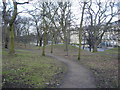 Path through London Road Gardens in EH1 3DG