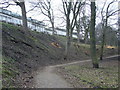 Path in London Road Gardens, looking westwards in EH1 3DG