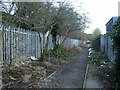 Footpath alongside railway embankment in B76 9EH