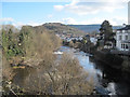 River Dee downstream from Llangollen Bridge in LL20 8SS