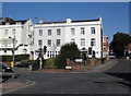 Georgian town houses on Magdalen Road, Exeter in EX1 2SR