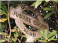 Corfe Mullen: detail of Jubilee Cross signpost in BH16 6AF